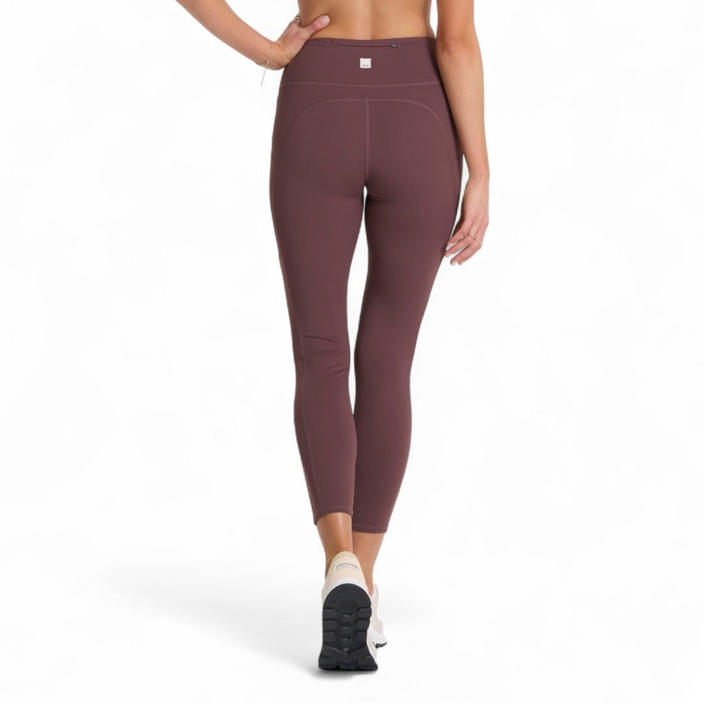 Vuori Stride Pocket Crop Leggings Sz M Chestnut | Inner‎ Infinity Drawcord